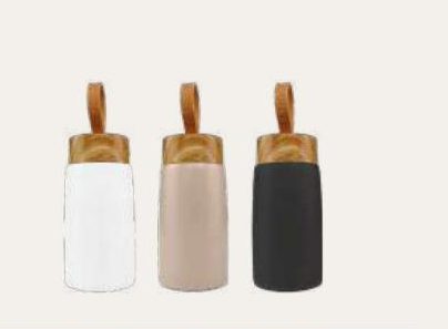 Stainless Steel And Wood Thermos With Lid, 330Ml